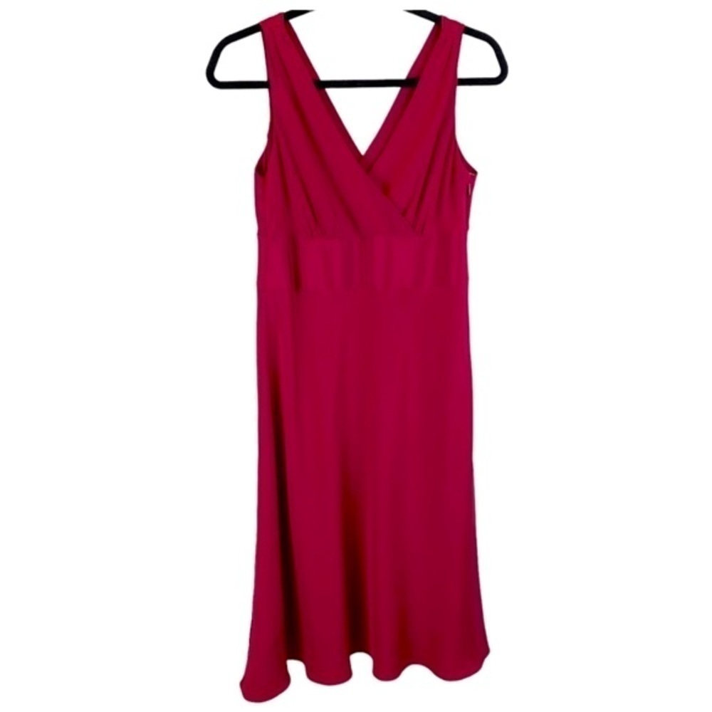 J. Crew 12P 100% Silk Hot Pink Fuchsia Empire Waist Bridesmaid Dress Wedding